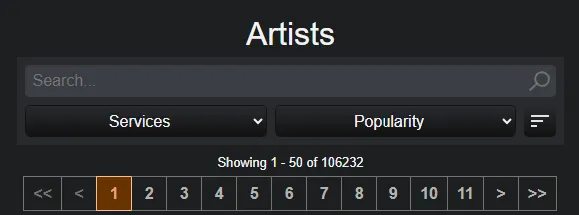 Kemono artists count showing 106,232 creators