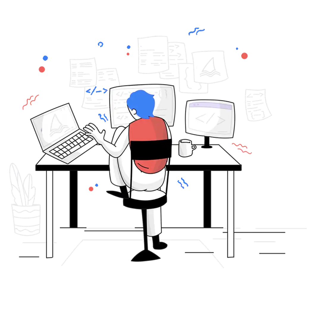 Person working at computer representing 24/7 automated and manual scanning operations