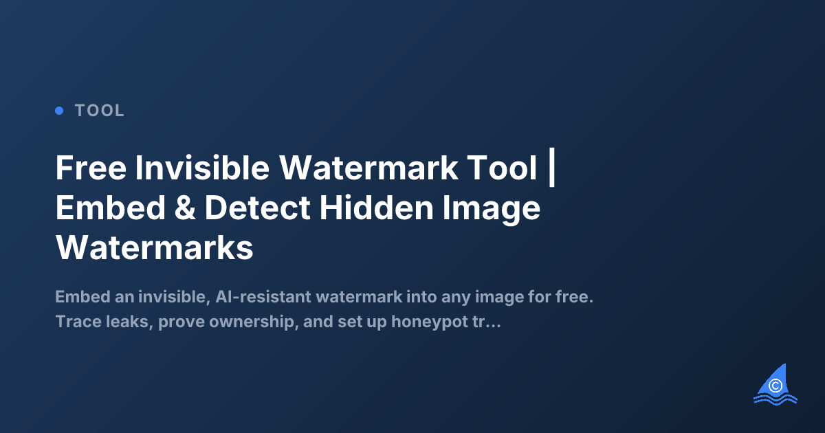 Free Invisible Image Watermark Tool